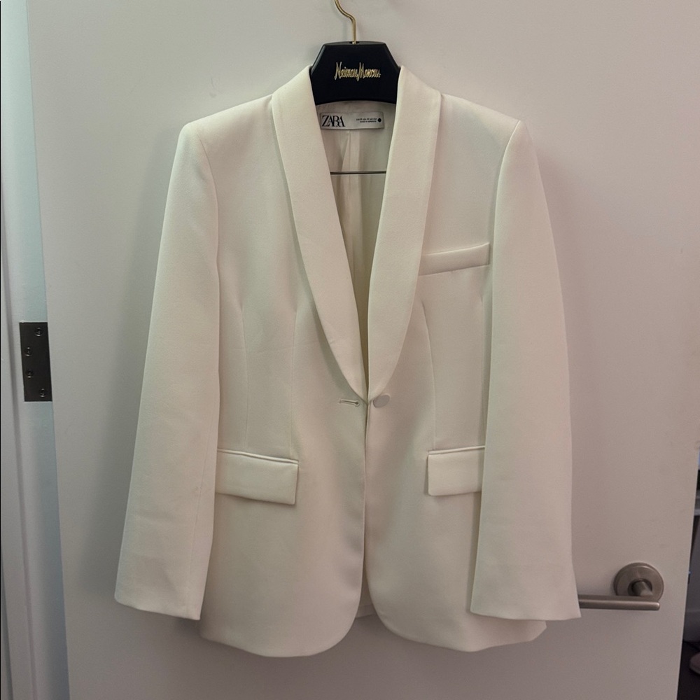 Zara Off-White Tailored Blazer